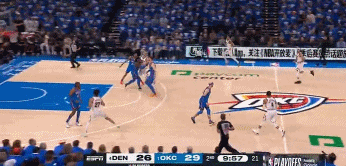 🫡太燃了！戈登追身三分正中靶心 帮助球队打破得分荒追平比分